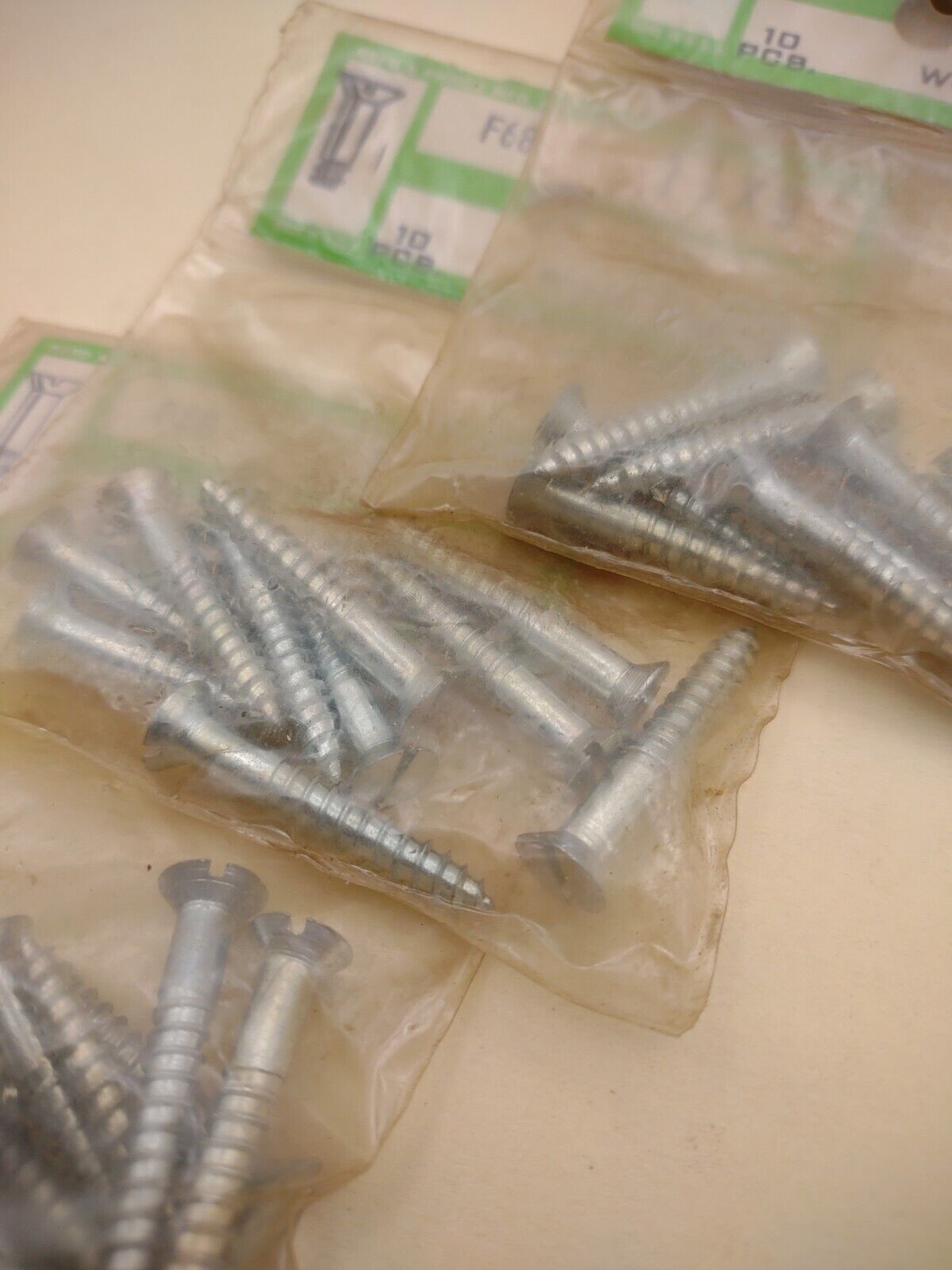 #9 x 1-1/4" Slotted Flat Head Reed & Prince Wood Screws (30pcs) NOS Lot RP034