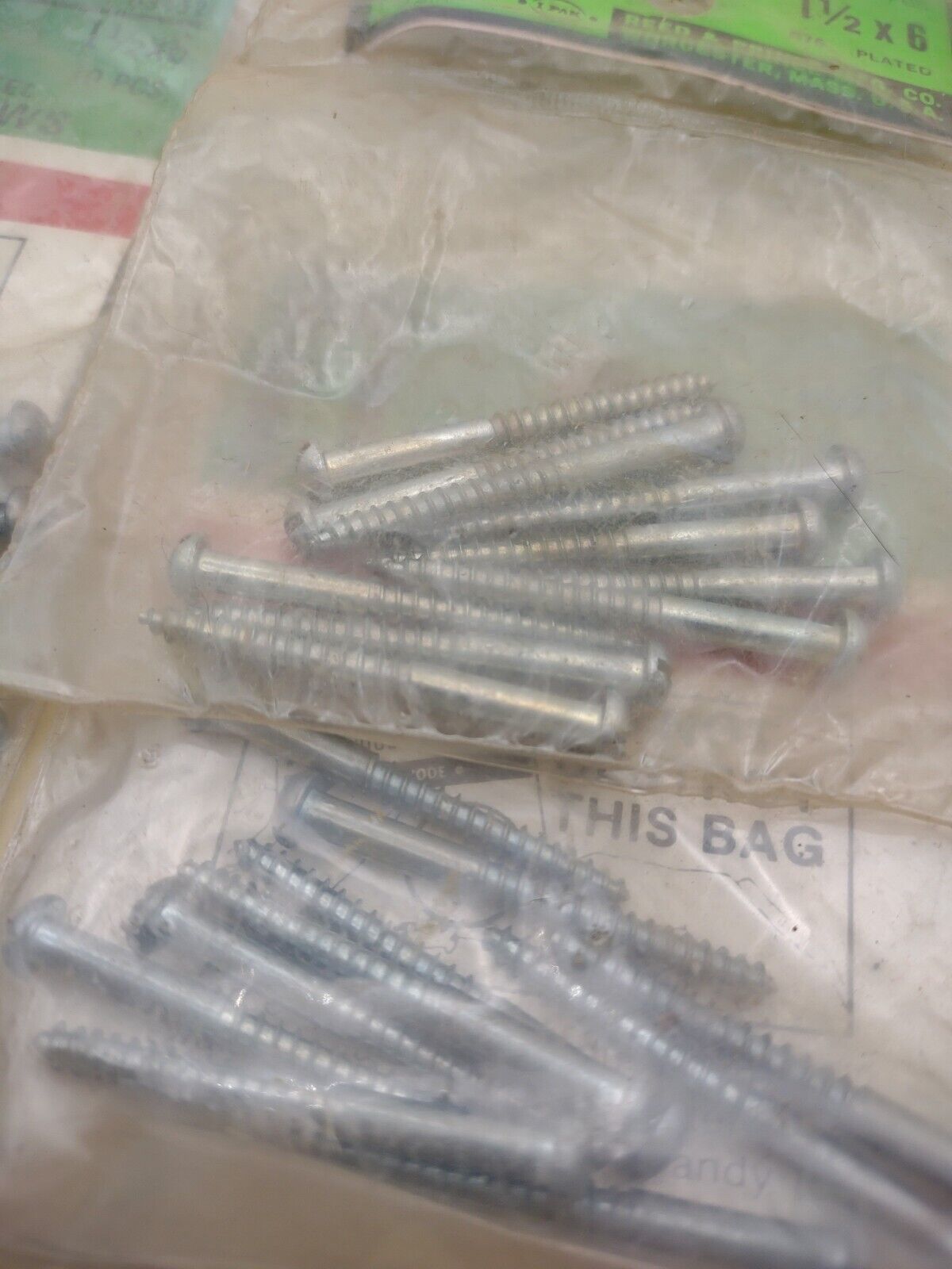 #6 x 1-1/2" Slotted Round Head Reed & Prince Wood Screws (40pcs) NOS Lot RP086
