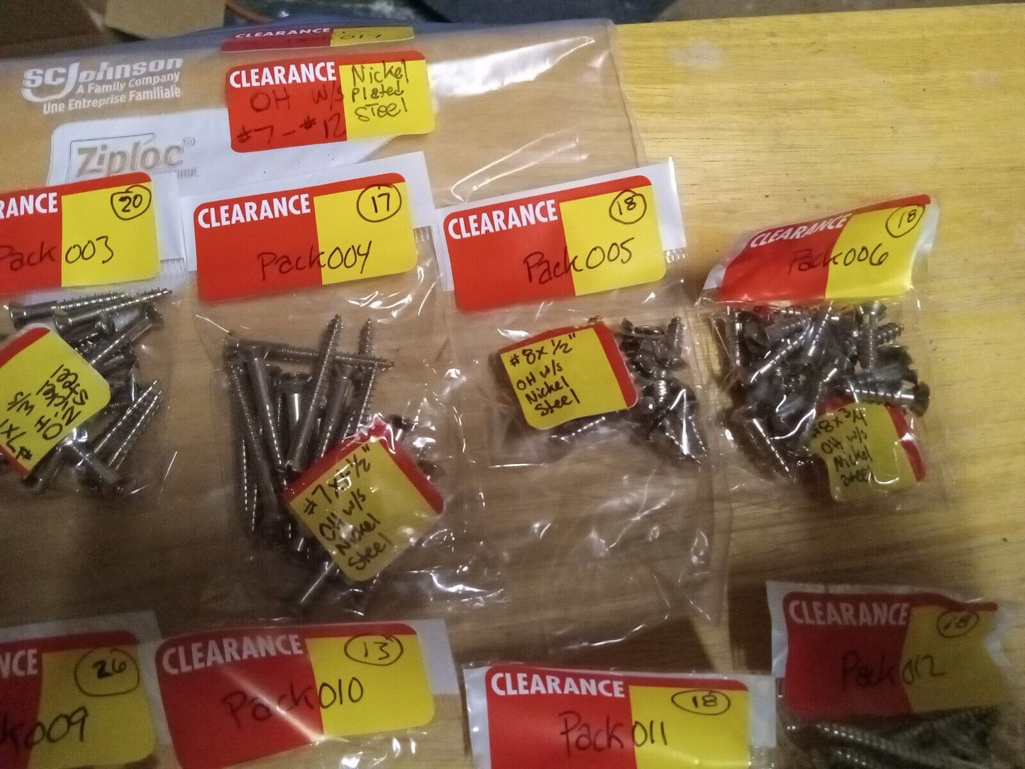 Oval Head Chrome Brass Wood Screw Assort / Mix Lot #7-#12 Size Pack001017