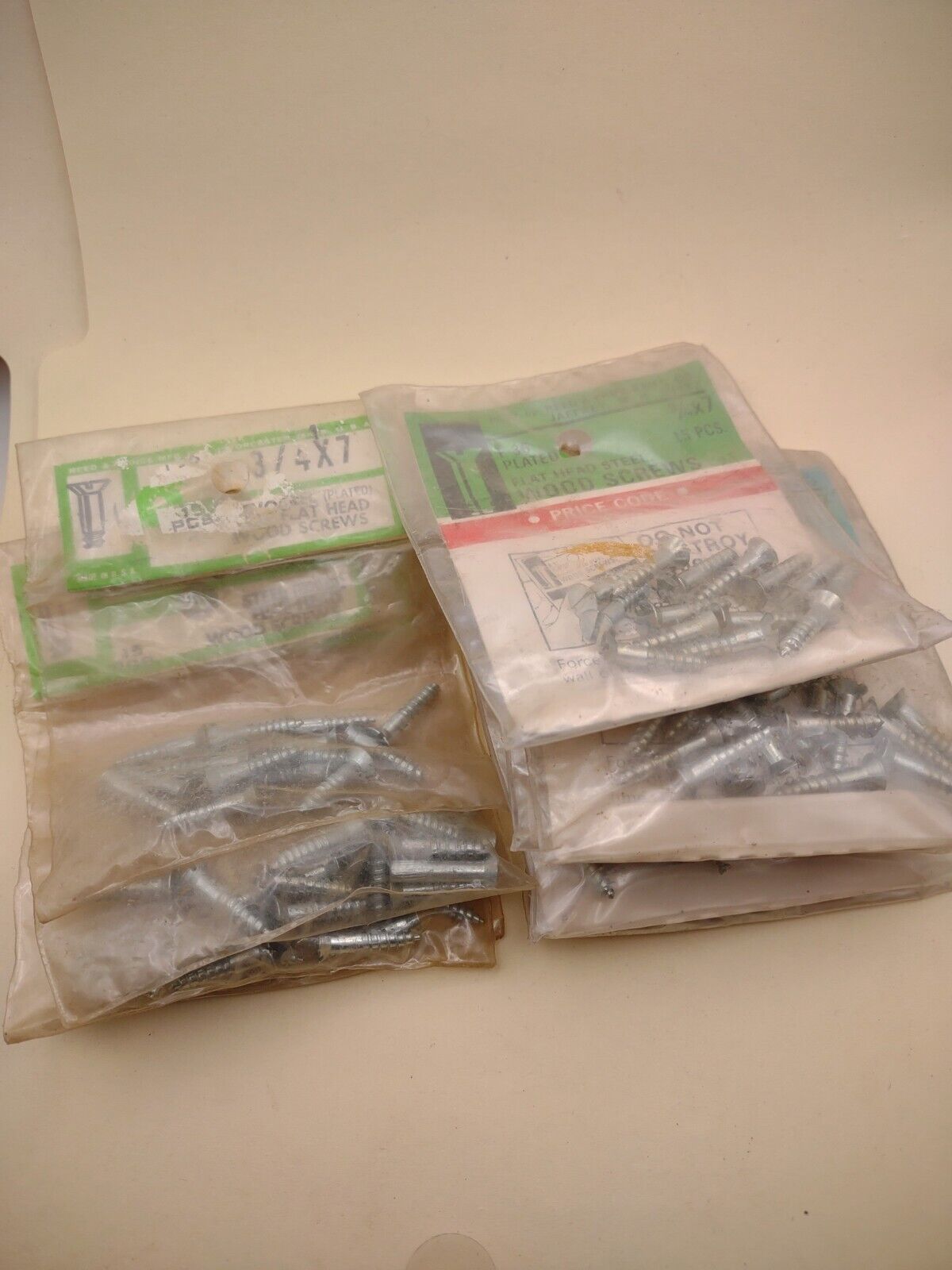 #7 x 3/4" Slotted Flat Head Reed & Prince Wood Screws (135pcs) NOS Lot RP020
