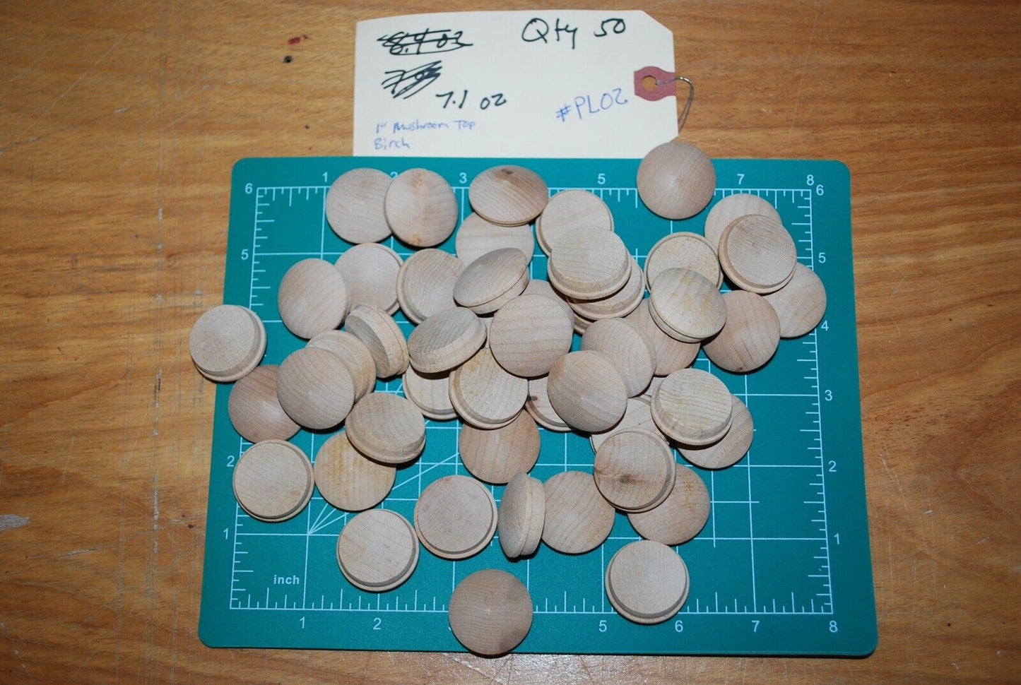 1" Mushroom Top Birch Wood Plugs 50pc Packs - PL02