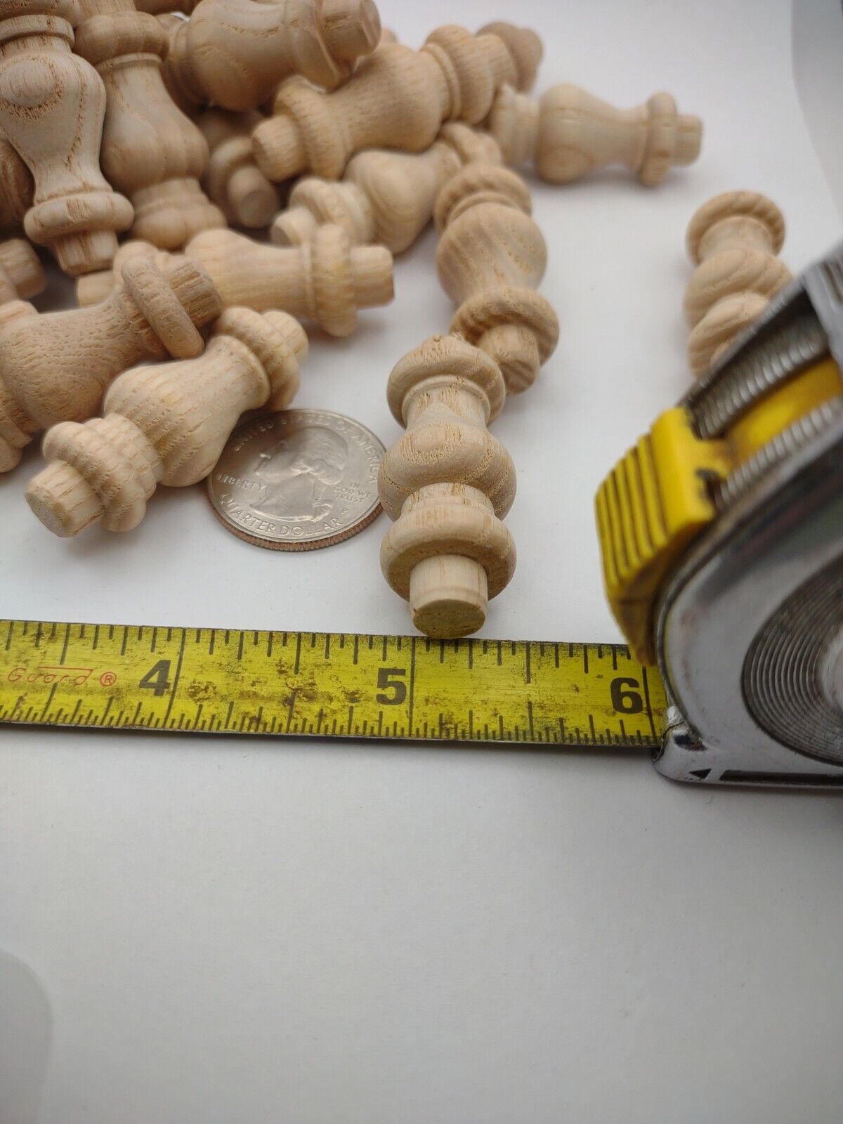 1-11/16" x 5/8" Unfinished Wooden Mini Spindles *OAK* (25pc) Packs Lot #SPIN06