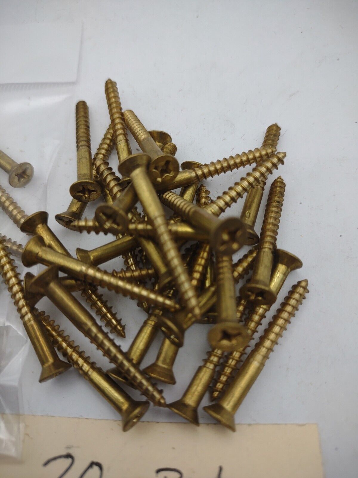 #6 x 1-1/4" Solid Brass Phillips FH Wood Screws (20) Pack- NOS - A016p