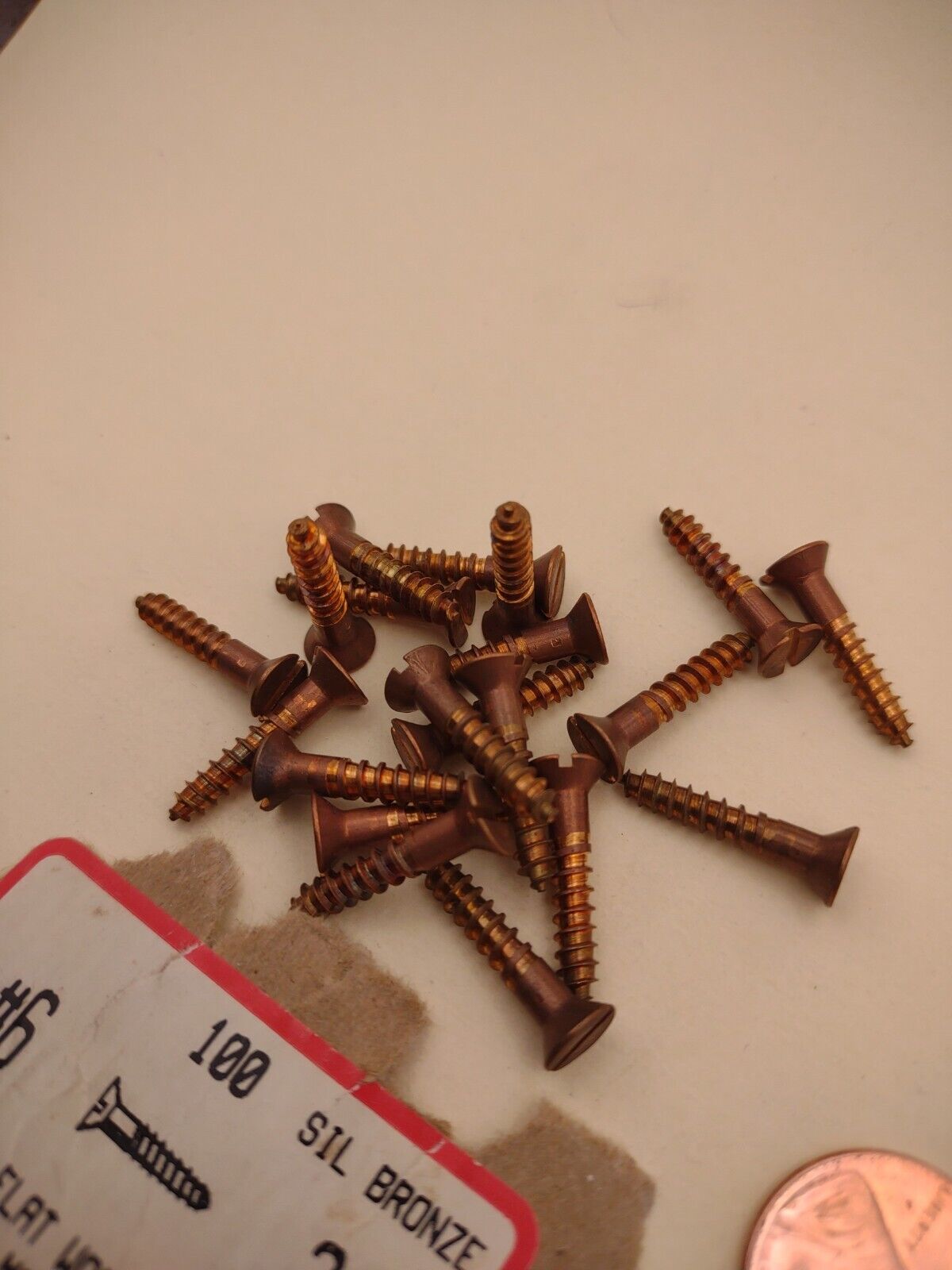 #6 x 3/4" Silicon Bronze Flat Head Slotted Marine Wood Screws (20) pack SBWS03