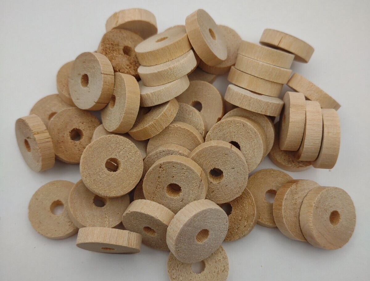 3/4" x 3/16" x 5/32" hole Unfinished Wooden Toy Wheel 48pc Packs Lot #TW16