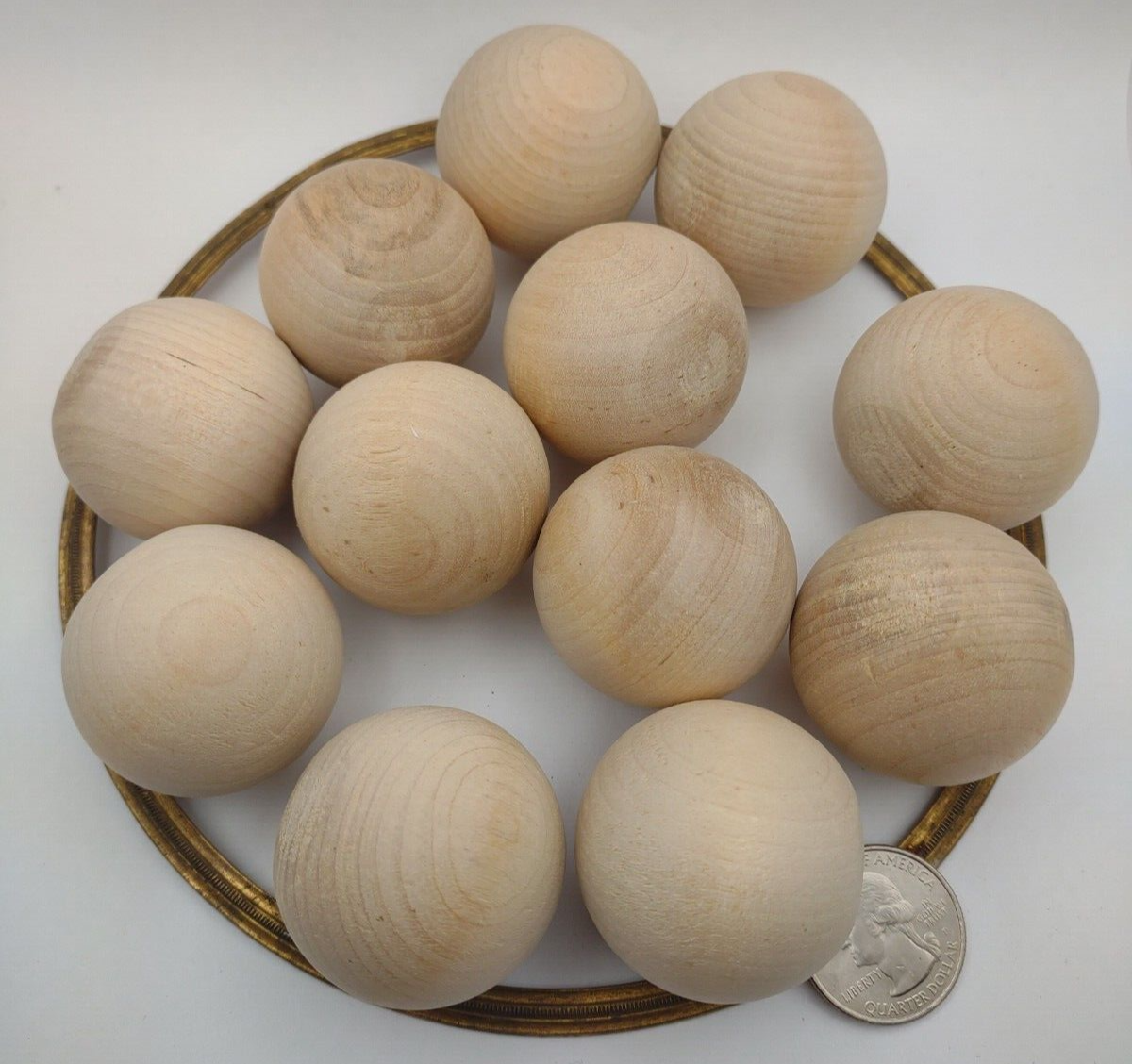1-1/2" Dia. Unfinished Wood Round Ball Spheres 12pc Packs Lot #WS09