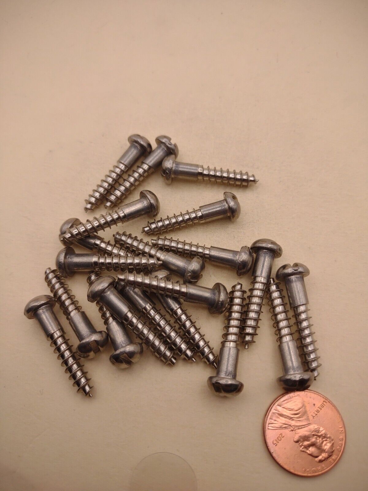 #10 x 1" 18-8 Stainless Round Head Slotted Marine Wood Screws (20) pack SSWS44b