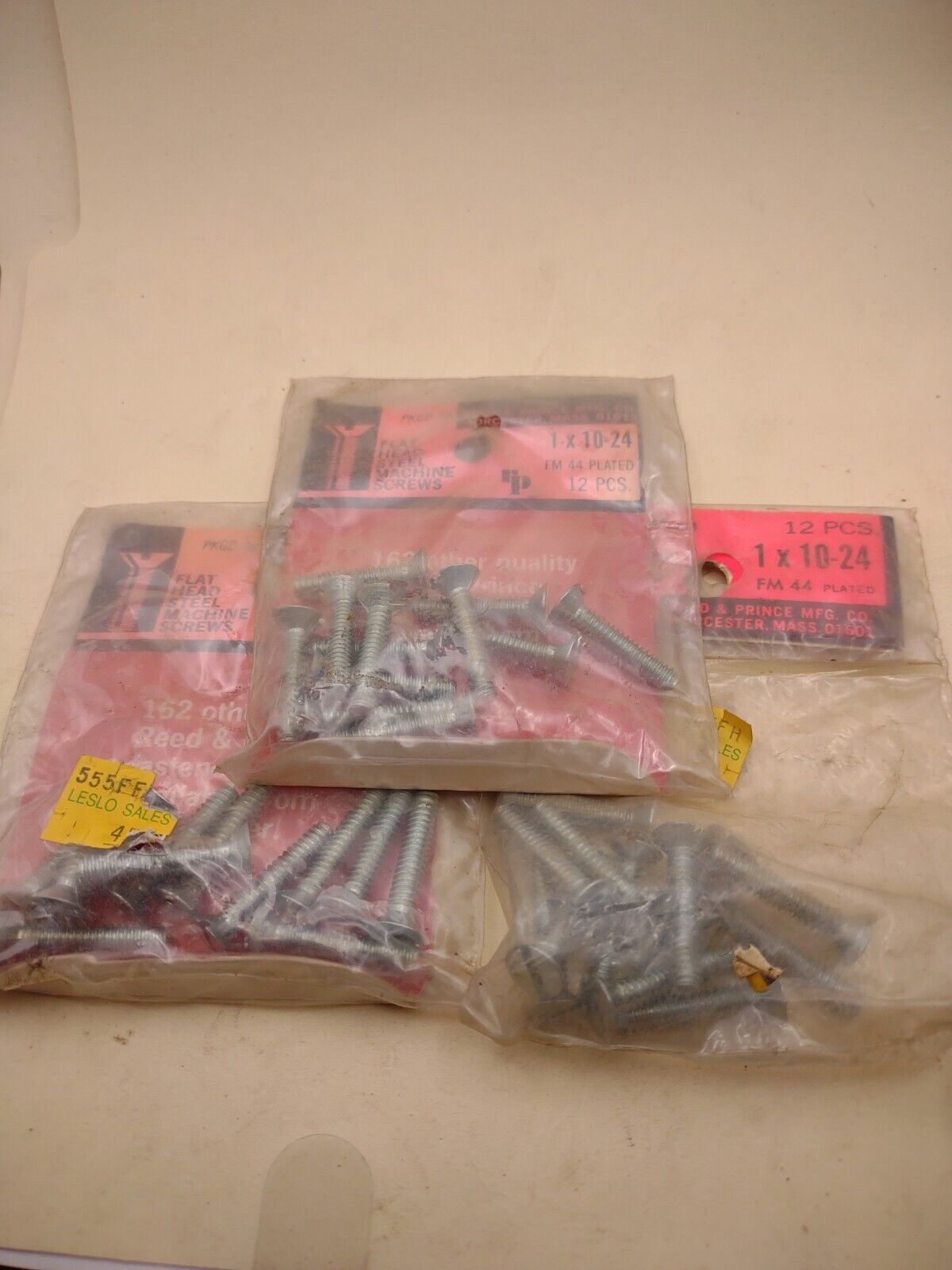 #10-24 x 1" Slotted Flat Head Reed & Prince Machine Screws (36pcs) Lot RP151