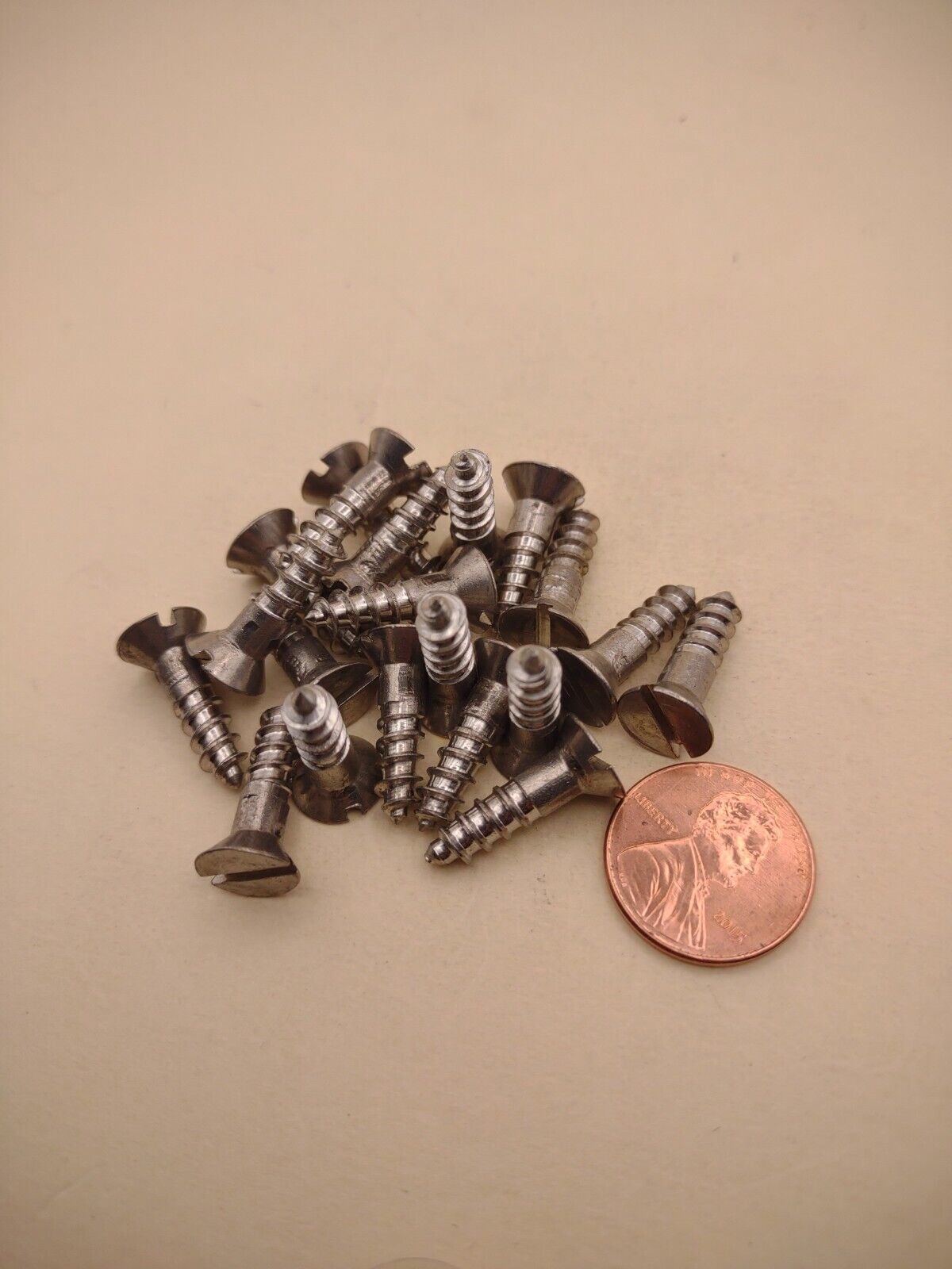 #10 x 3/4" 18-8 Stainless Flat Head Slotted Marine Wood Screws (20) pack SSWS17b