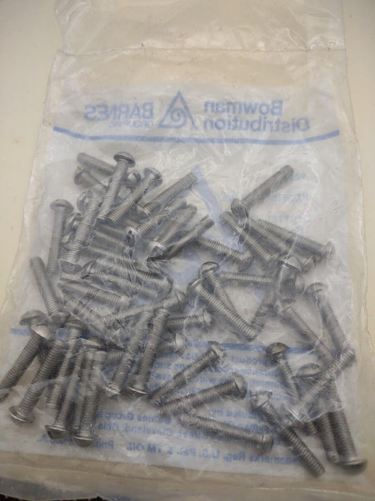 10-32 x 1" 18-8 Stainless Round Head Slotted Machine Screws (50) pack SSMS16