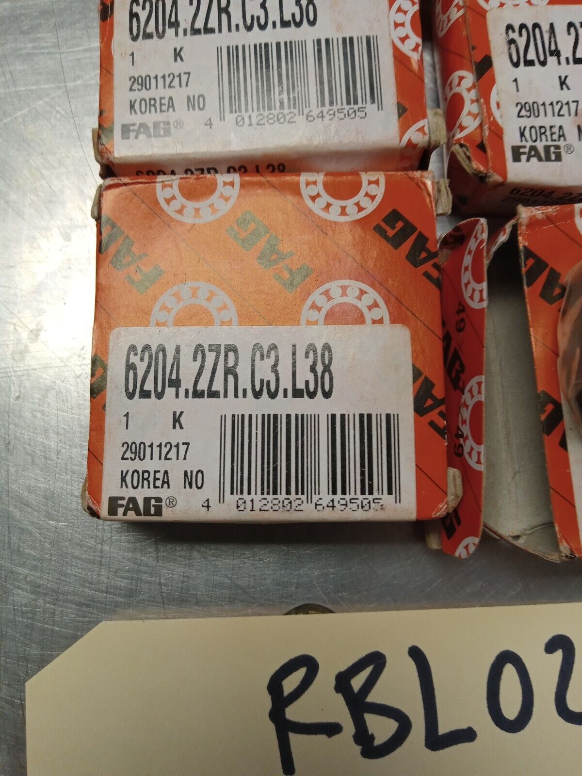 FAG 6204.2ZR.C3.L38 Ball Bearings - Lot of Qty (4) NOS - RBL026
