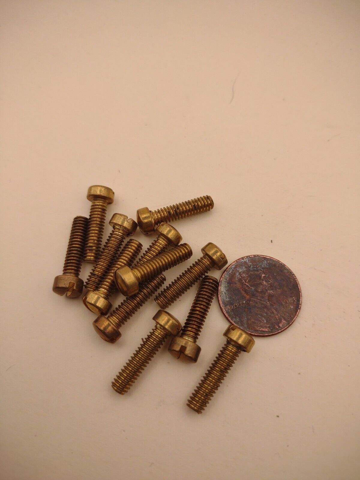 #8-32 x 3/4" NOS Fillister Head Slotted Brass Machine Screws Pack of (12) FIL08