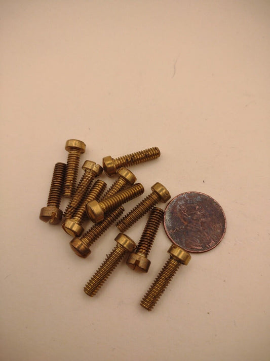 #8-32 x 3/4" NOS Fillister Head Slotted Brass Machine Screws Pack of (12) FIL08