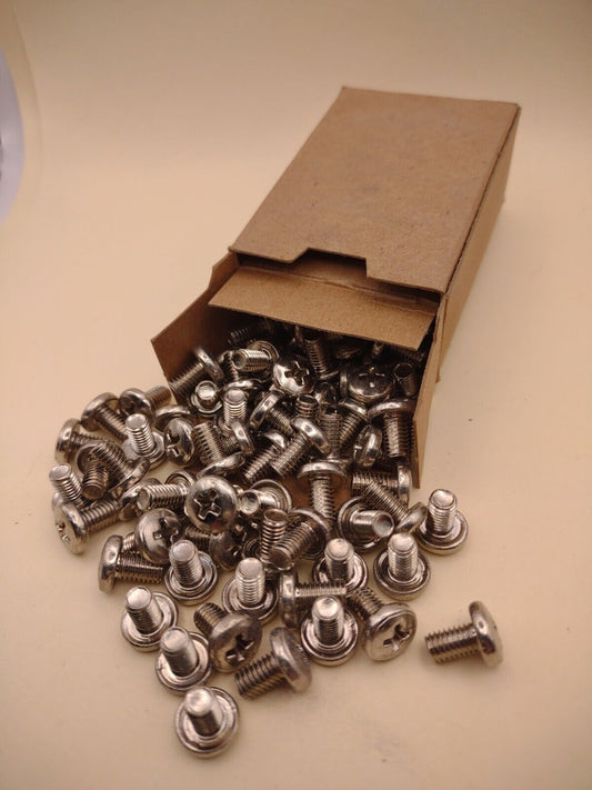 10-32 x 5/16" Binding Head Phillips Chrome Brass Machine Screws (100 Box) CBMS08