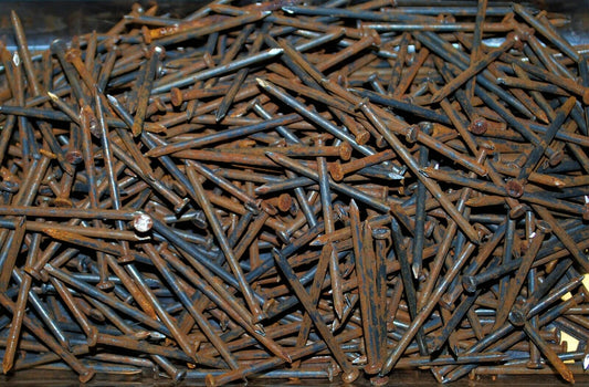 8D 2.5" - 5lbs Rustic Weather aged Steel Nails - Steampunk Hardware - #NB06