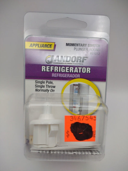 Jandorf Refrigerator Momentary Plunger Round SWITCH Single pole White 61012 E20
