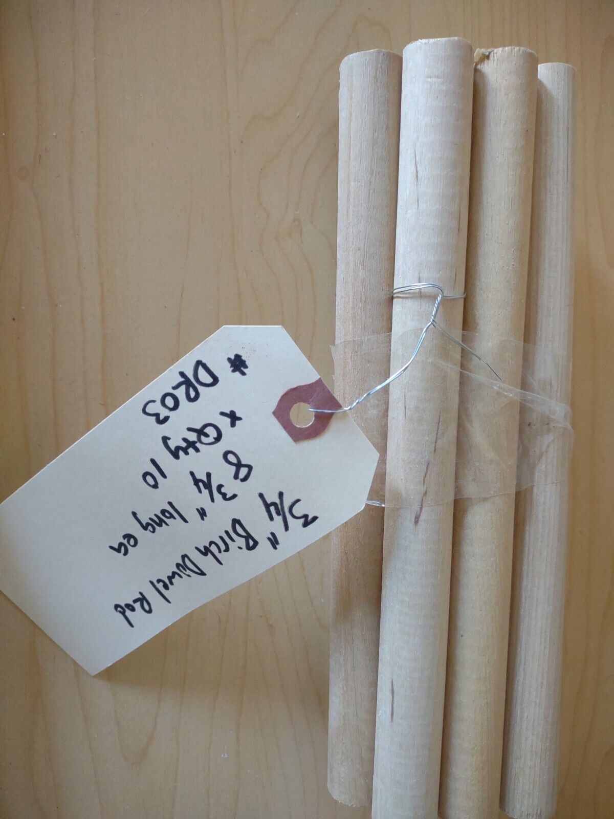 3/4" x 8-3/4" BIRCH Unfinished Wood Dowel Rods 10pc Packs Lot #DR03