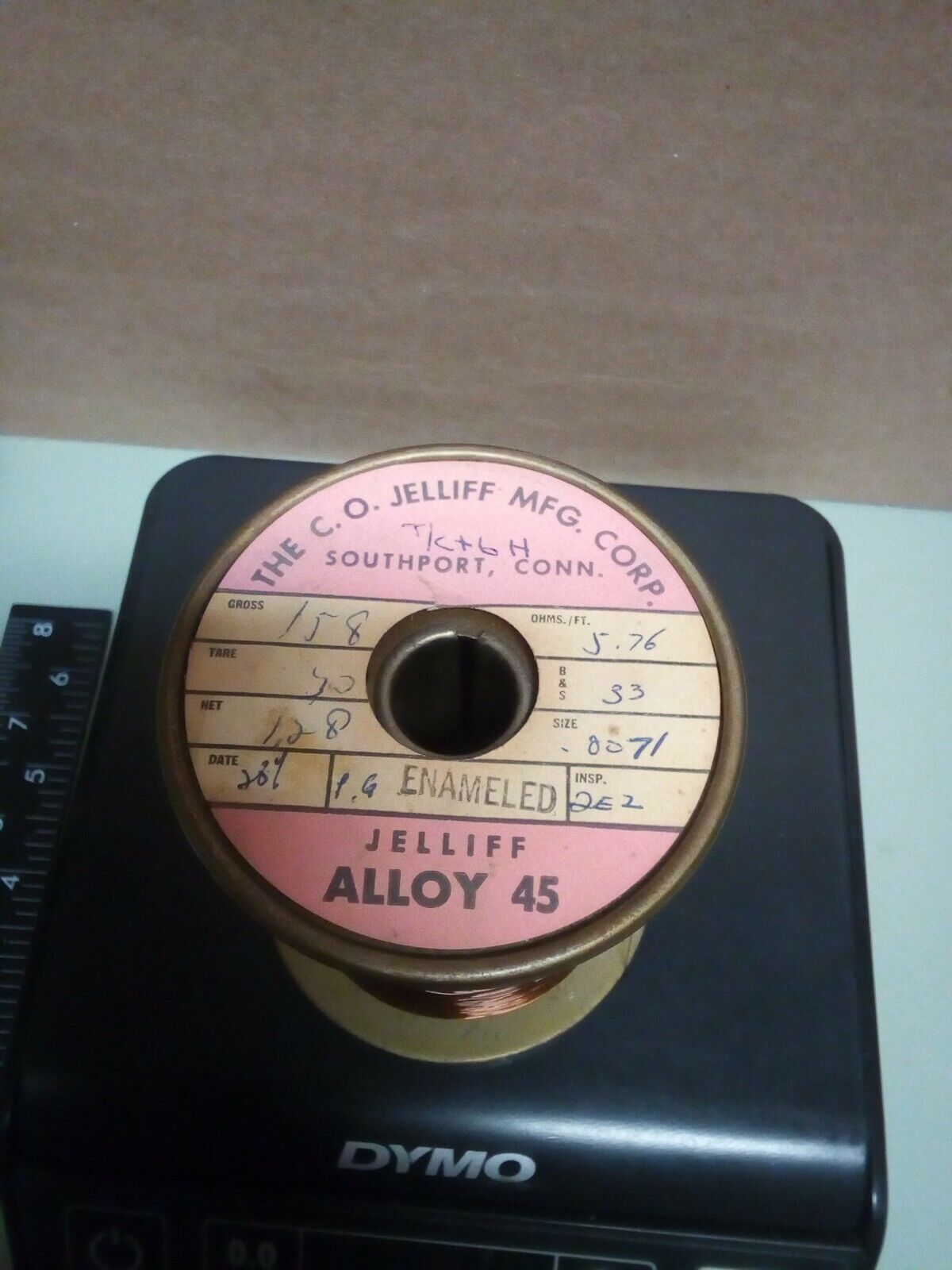 Jelliff Alloy45 .0071" Resistance Wire 1.28lb - crafts hobby lot102-194