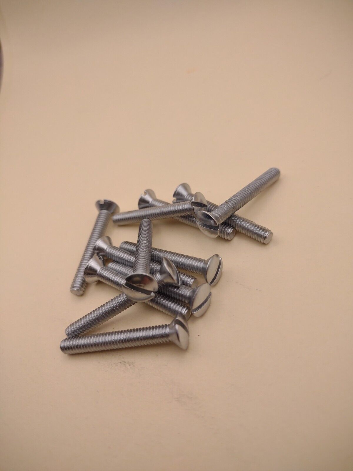8-32 x 1-1/4" Oval Head Slotted Chrome Brass Machine Screws (12 pack) NOS CBMS19