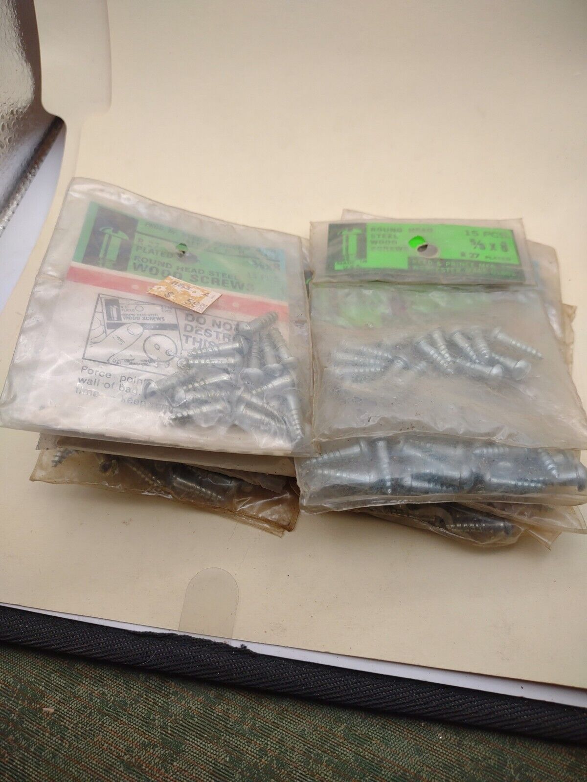 #8 x 5/8" Slotted Round Head Reed & Prince Wood Screws (150pcs) NOS Lot RP092