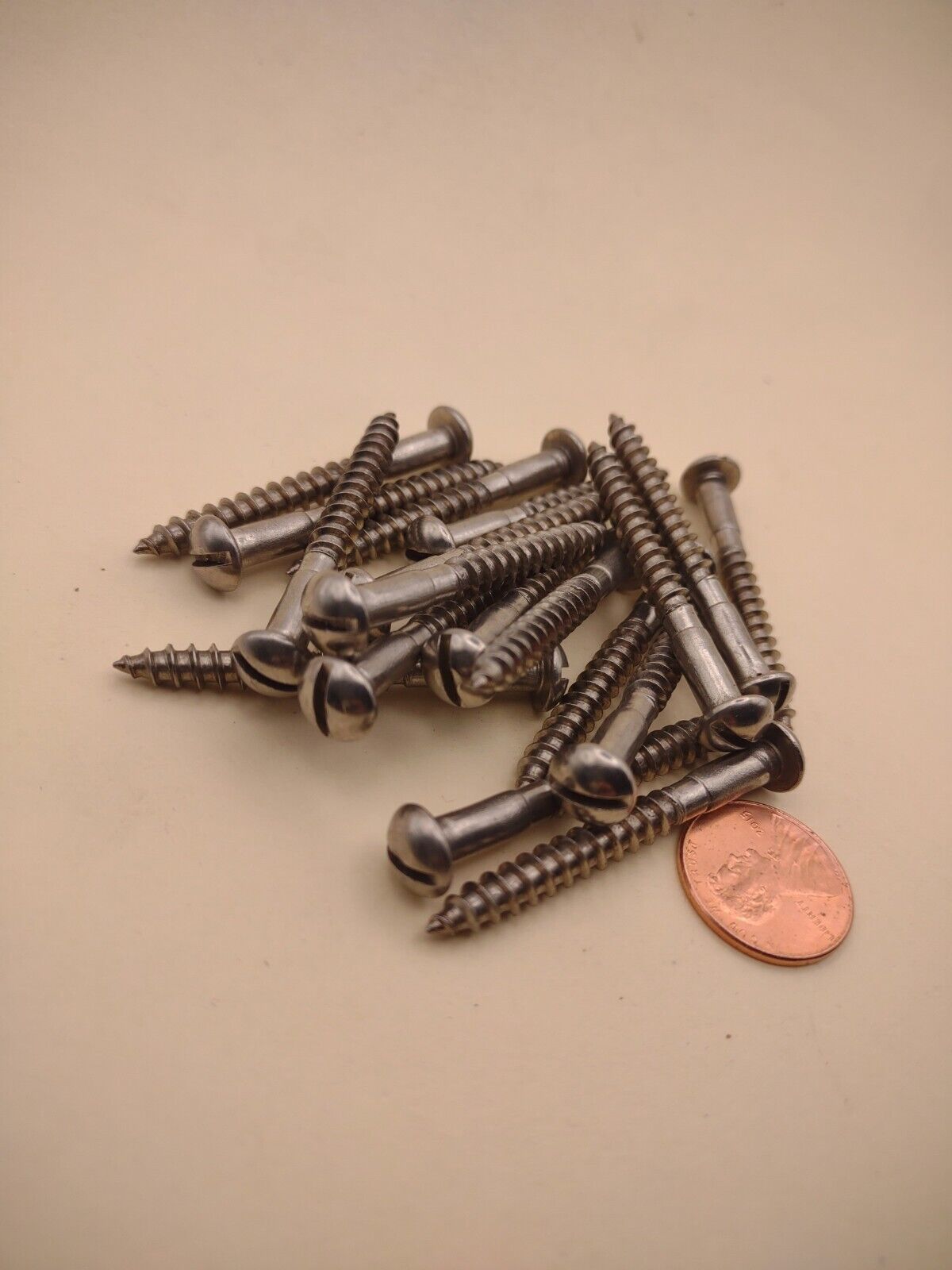#10x 1-1/2" 18-8 Stainless Round Head Slotted Marine Wood Screws 20 pack SSWS49