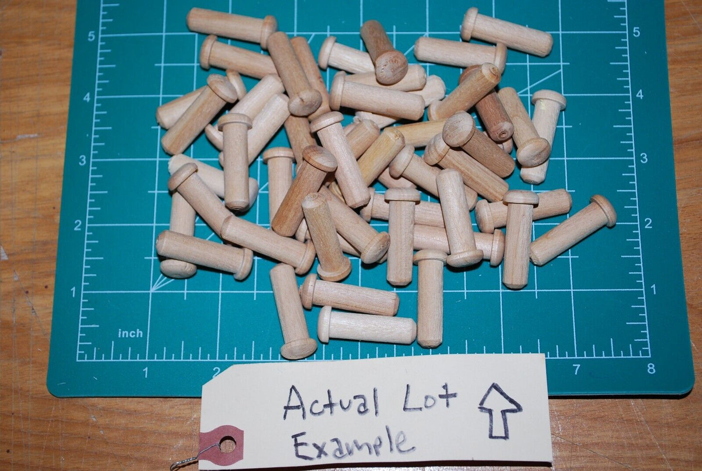 3/8" Tenon x 1-3/8" Unfinished Hardwood Toy Axle Peg 50pc Packs Lot #TA09