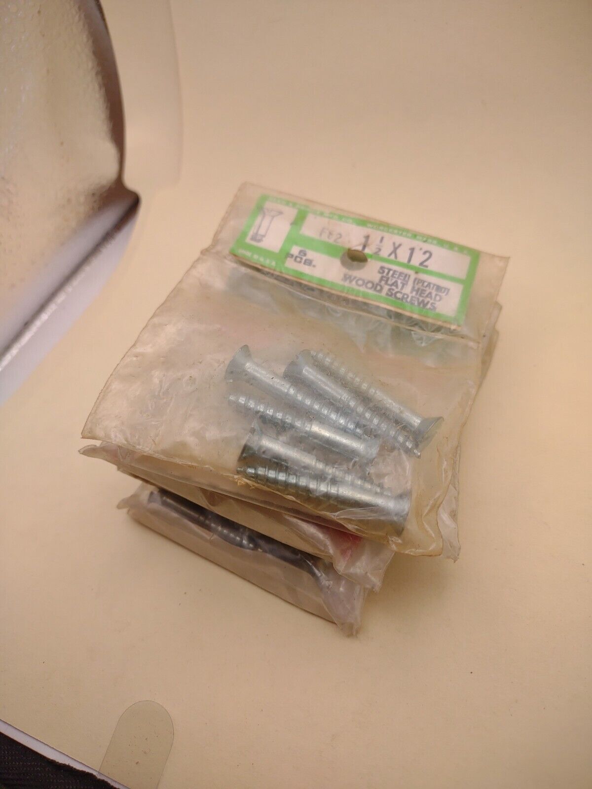 #12 x 1-1/2" Slotted Flat Head Reed & Prince Wood Screws (30pcs) NOS Lot RP046