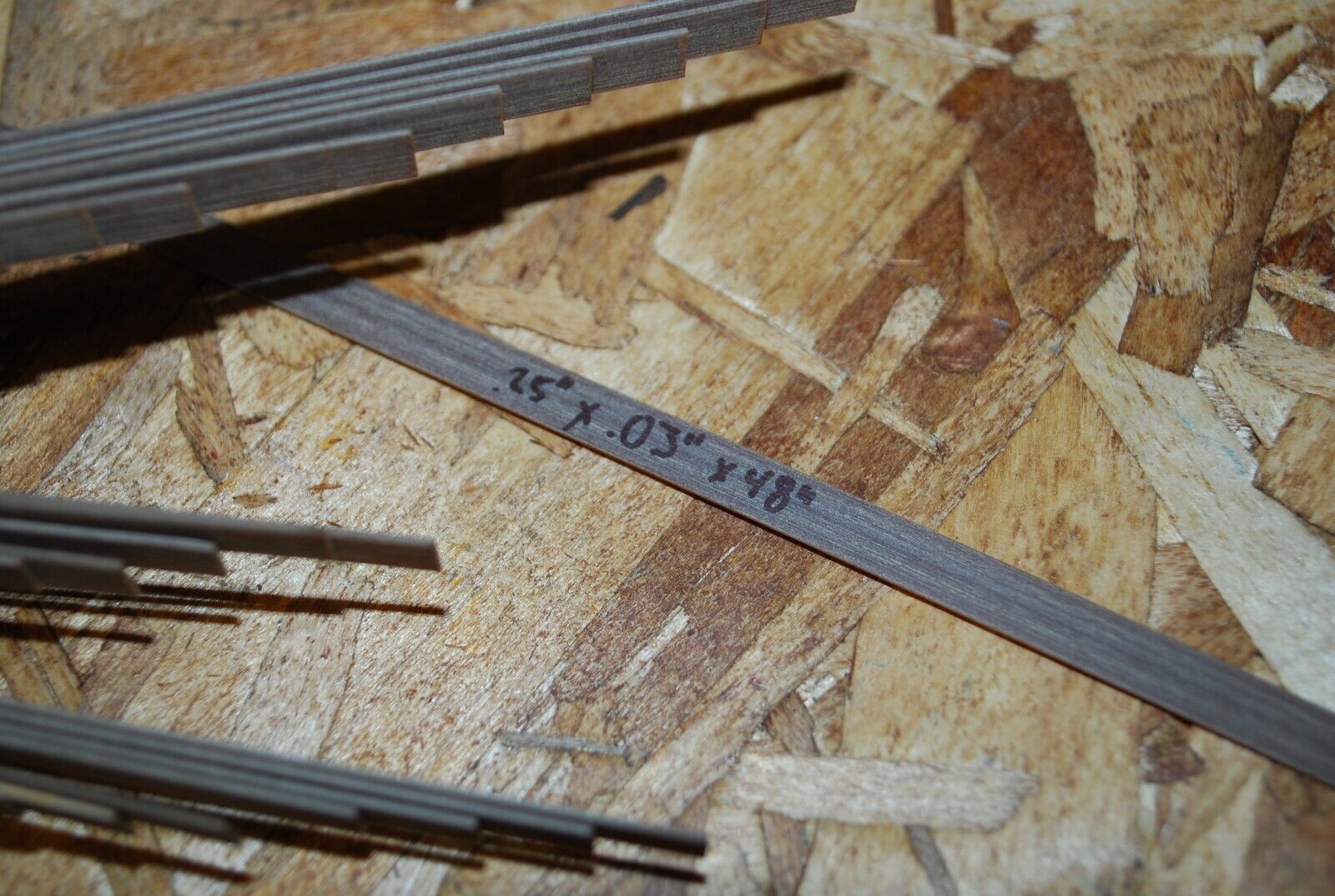 (10pc) .25" x .03" x 48" Phenolic Laminate Strips Various Craft Use LOT102-28b