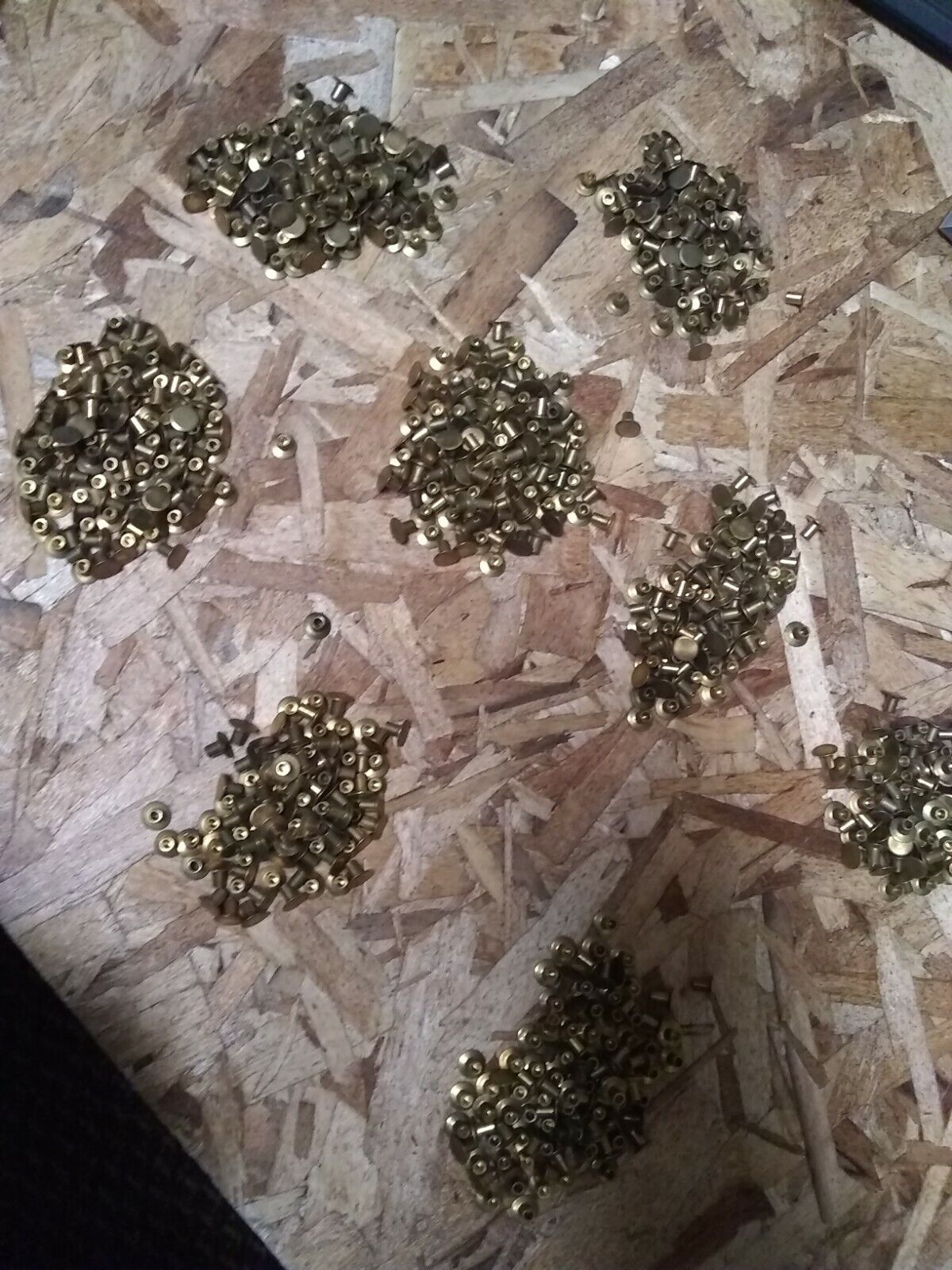 NOS .14x.23" Solid Brass Tubular Brake Rivets Approx 800pcs Full 1lb lots bulk