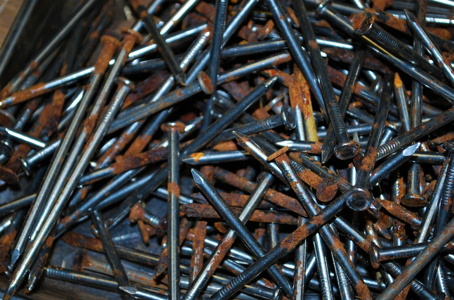 16D 3.5" - 5lbs Rustic Weather aged Steel Nails - Steampunk Hardware - #NB10