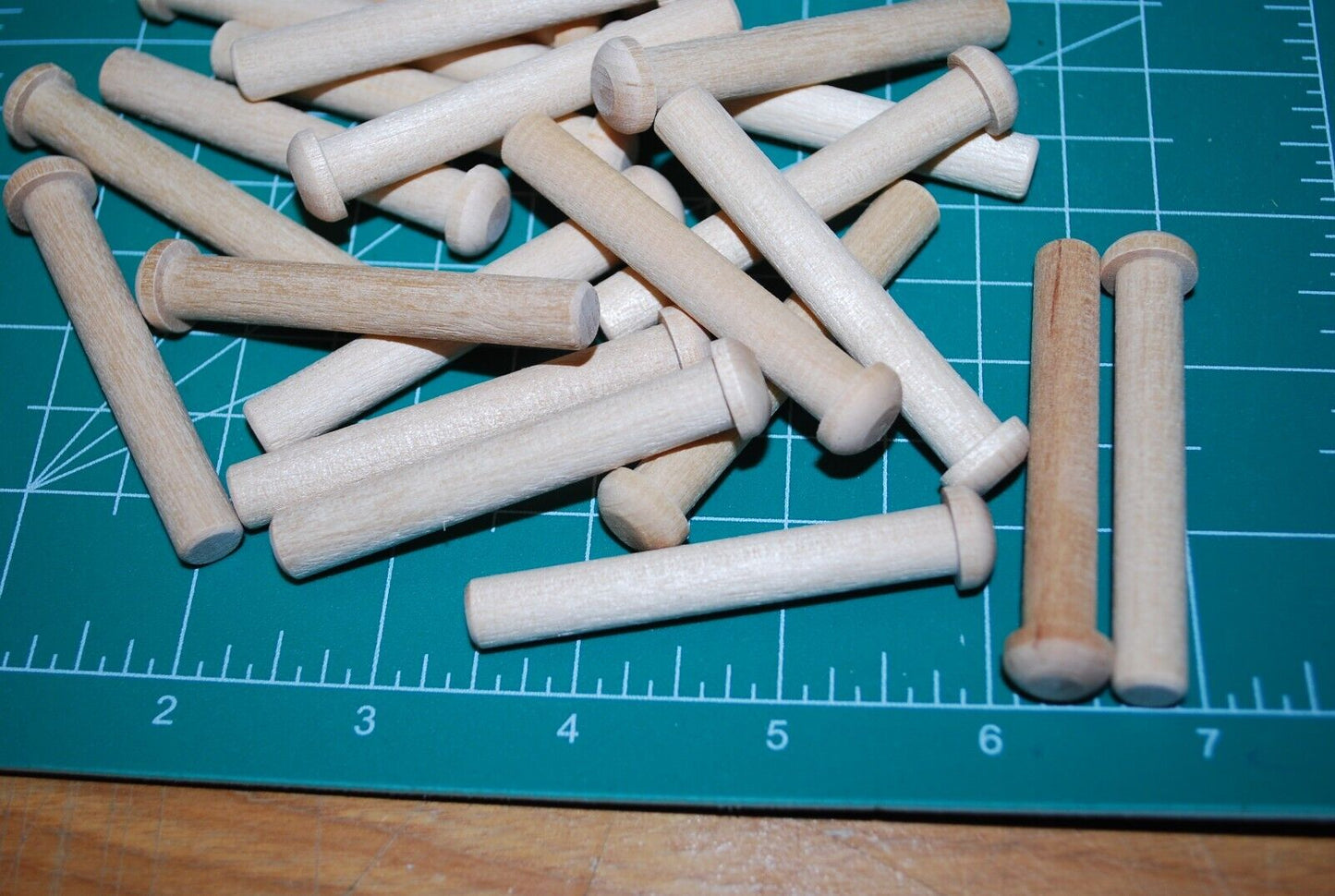3/8" Tenon x 2-1/2" Duelly Unfinished Hardwood Toy Axle Peg 25pc Packs Lot #TA03