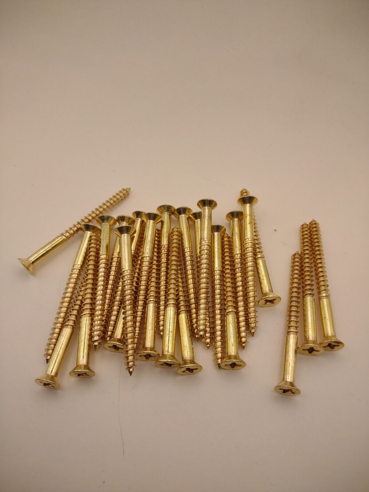 #10 x 2-1/4" Solid Brass Phillips FH Wood Screws (25) Pack- NOS Hillman - SP05