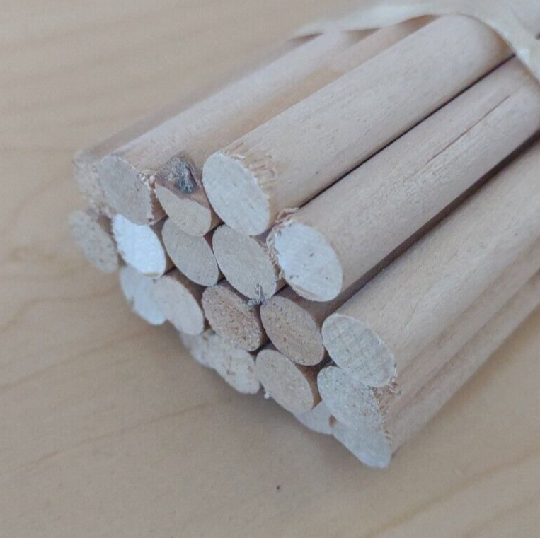 3/8" x 11-15/16" BIRCH Unfinished Wood Dowel Rods 20pc Packs Lot #DR06