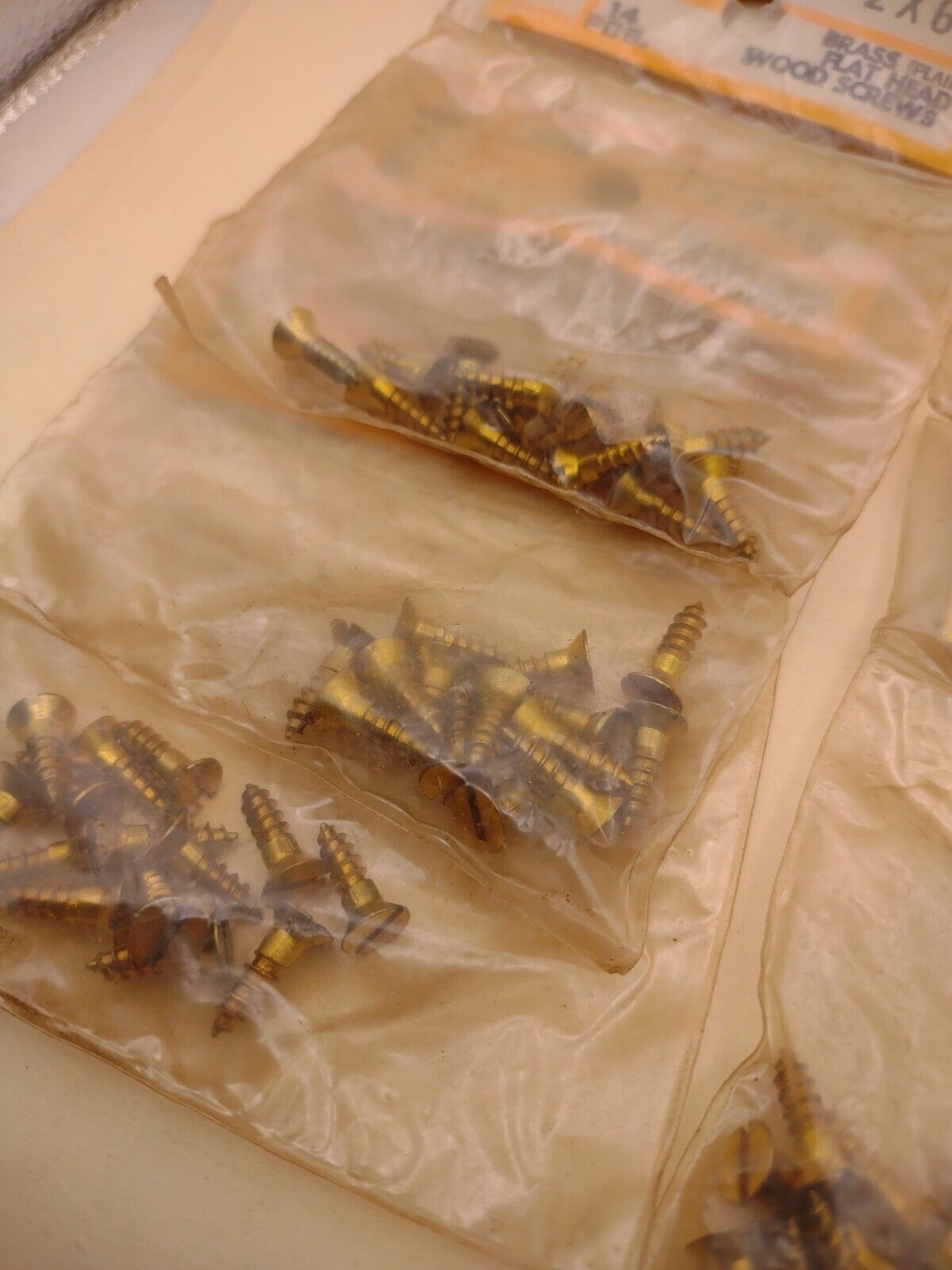#6 x 1/2" Slotted Flat Head Reed & Prince BRASS Wood Screws (65pcs) Lot RP063