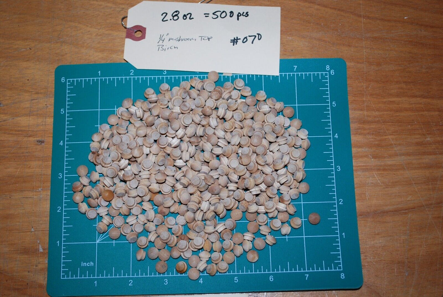 1/4" Mushroom Top Birch Wood Plugs 500pc Packs - PL20