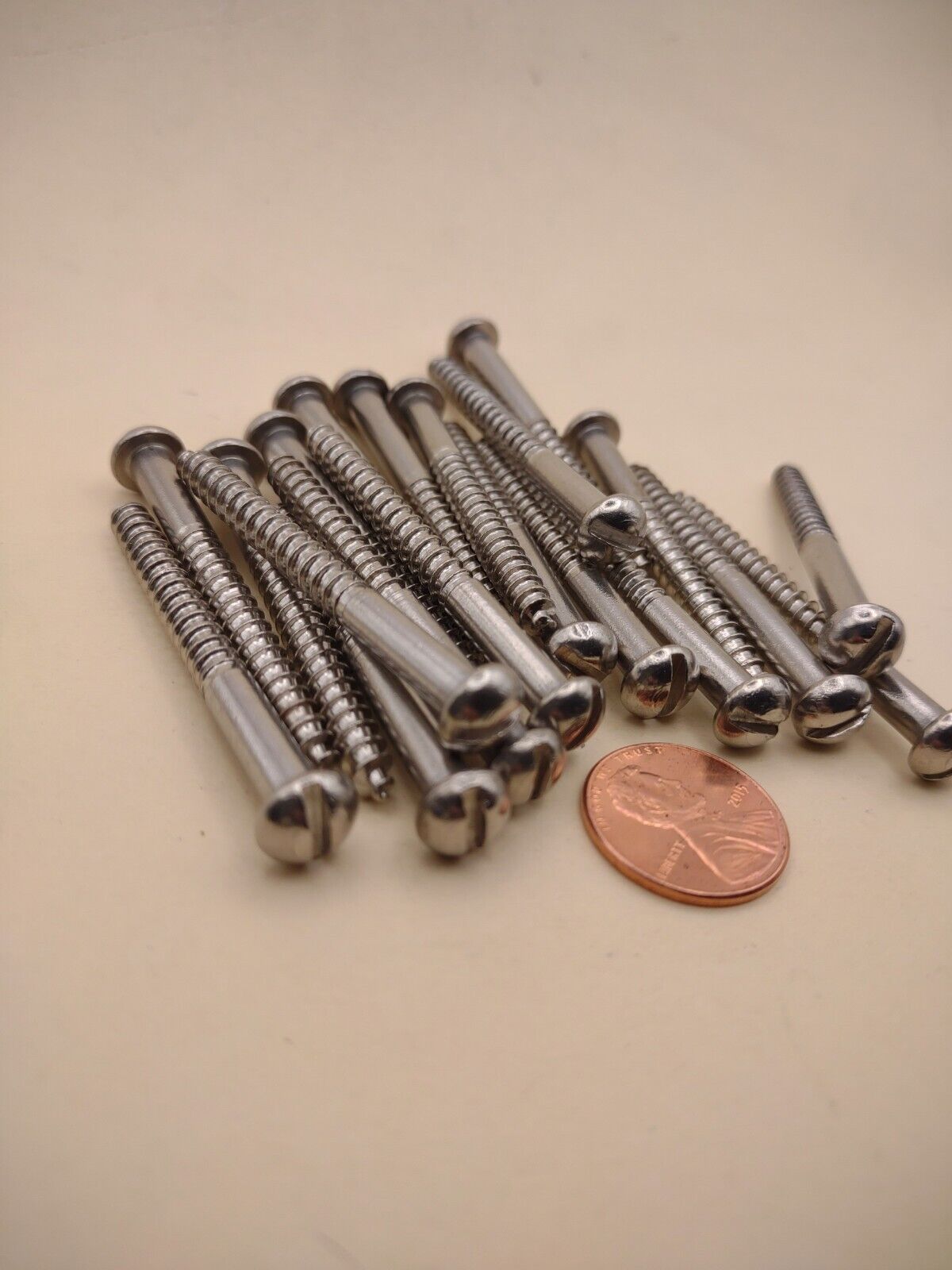 #10 x 2" 18-8 Stainless Round Head Slotted Marine Wood Screws (20) pack SSWS54