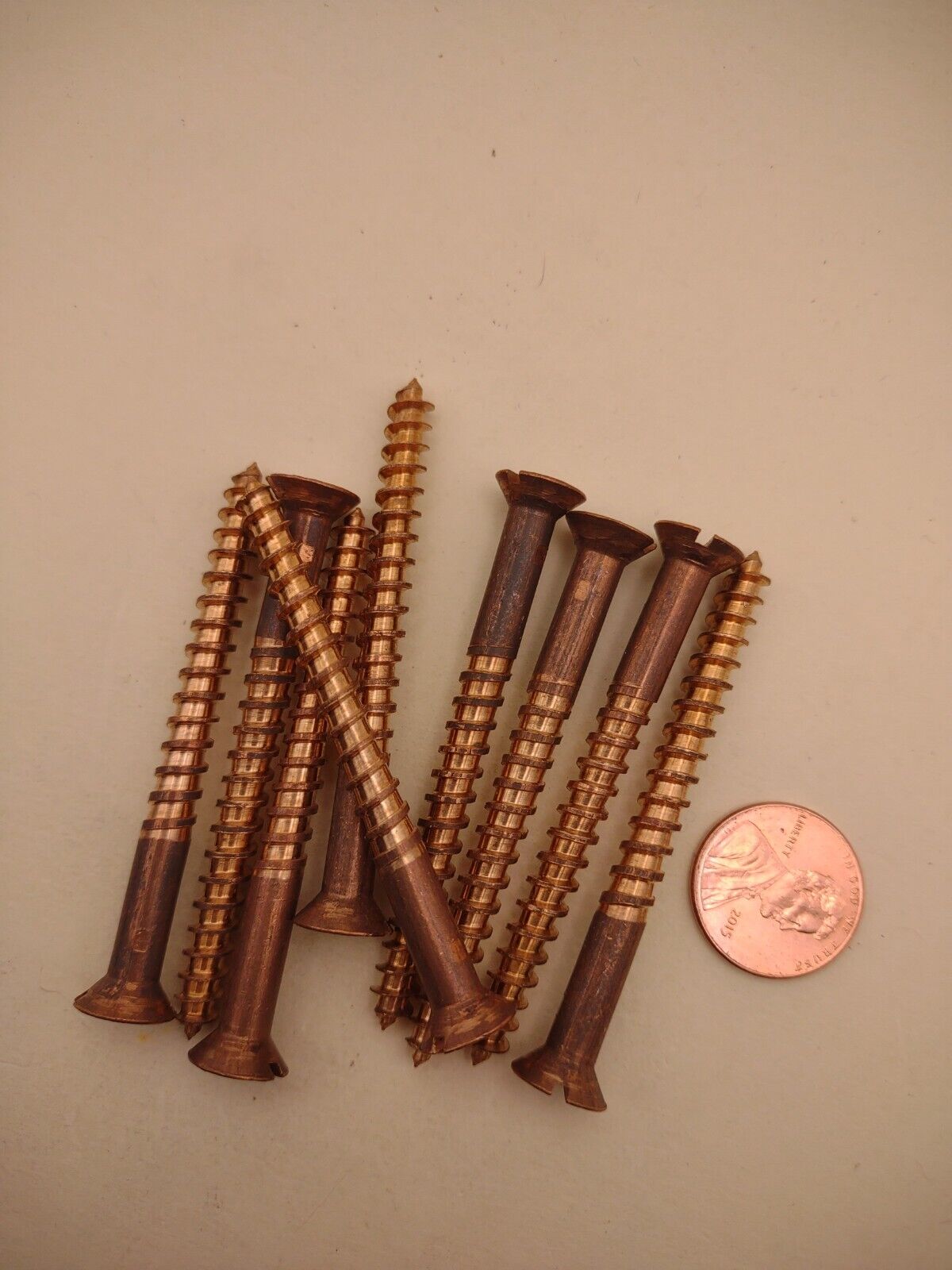 #12 x 2-1/2" Silicon Bronze Flat Head Slotted Marine Wood Screws (10 pack SBWS27