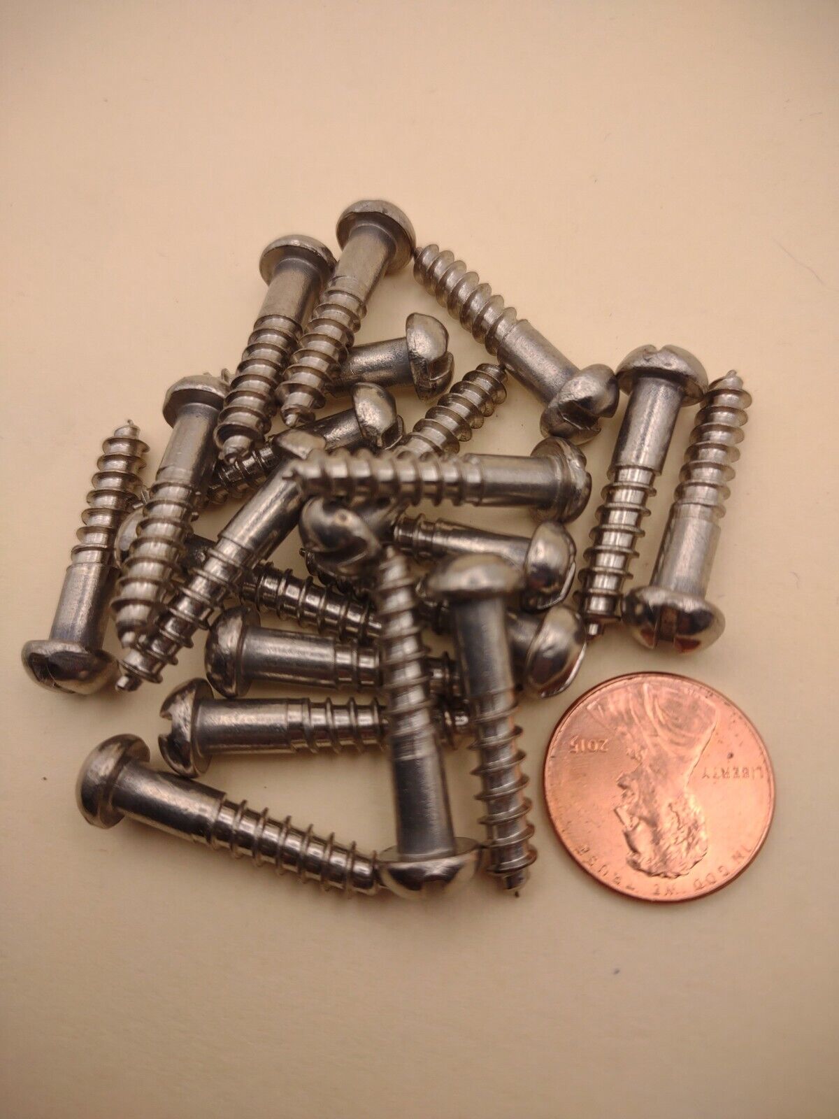 #10 x 1" 18-8 Stainless Round Head Slotted Marine Wood Screws (20) pack SSWS45