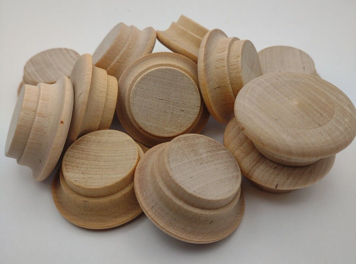 1-1/2" x 5/8" x 1" Unfinished Shaker Knob Pull / Wood Plug 12pc Pack Lot #CPP04