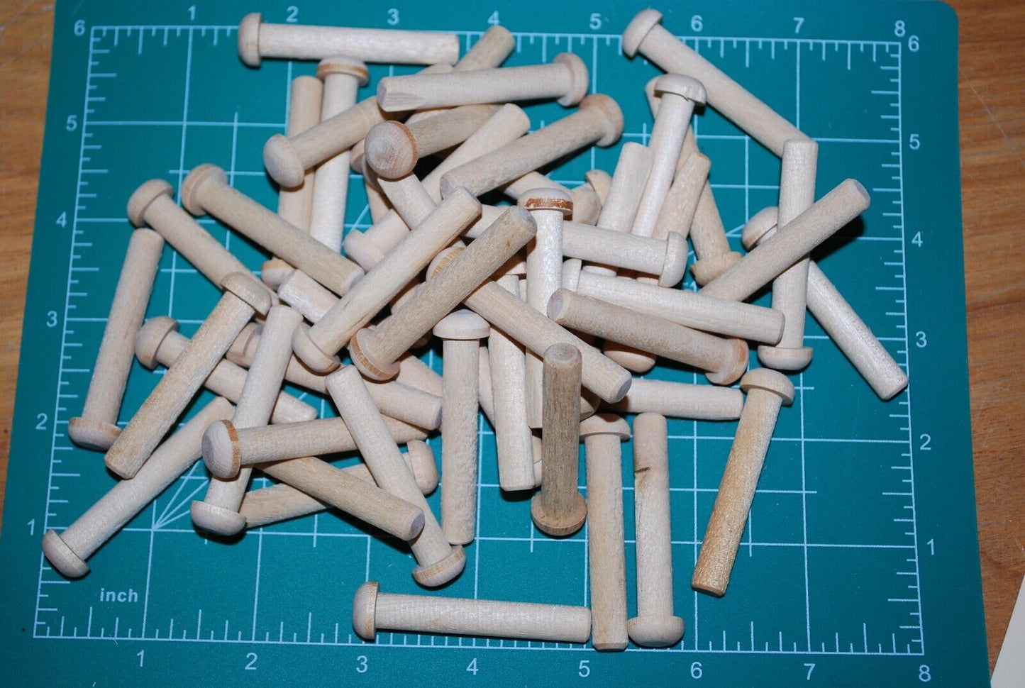 5/16" Tenon x 2-1/8" Unfinished Hardwood Toy Axle Peg 50pc Packs Lot #TA05