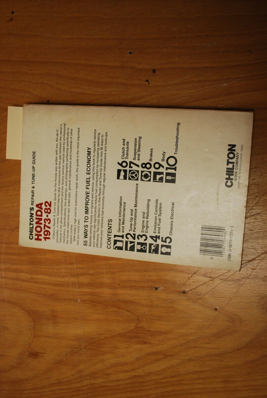 CHILTON'S Repair Manual/Guide - Honda 1973 - 1982 - B010