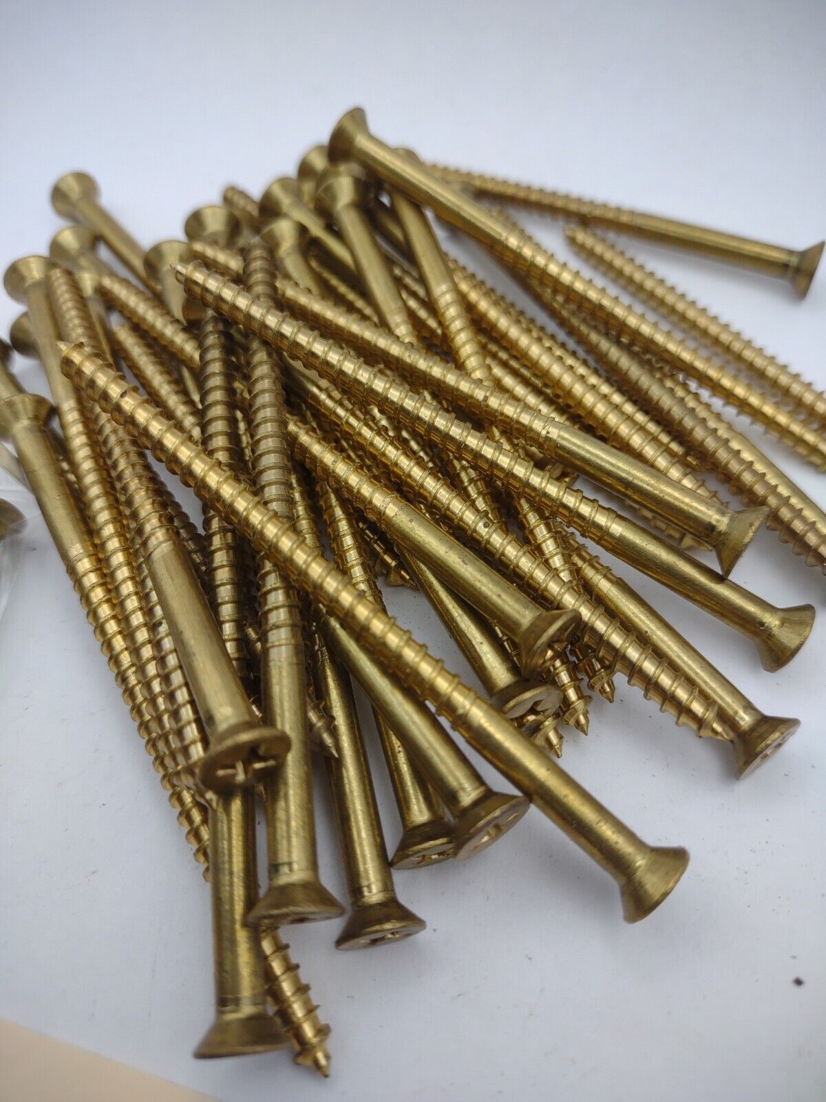 #8 x 3" Solid Brass Phillips FH Wood Screws (10) Pack- NOS - A009p
