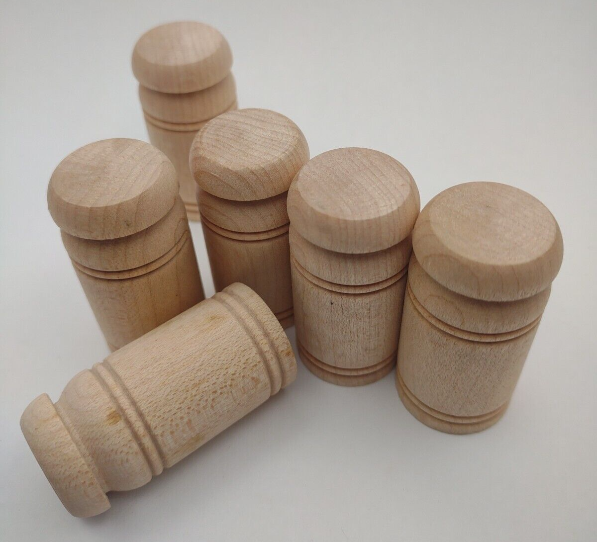 Dollhouse Miniature Milk Can 1-3/4" Unfinished Wooden 6pc Packs Lot #M002