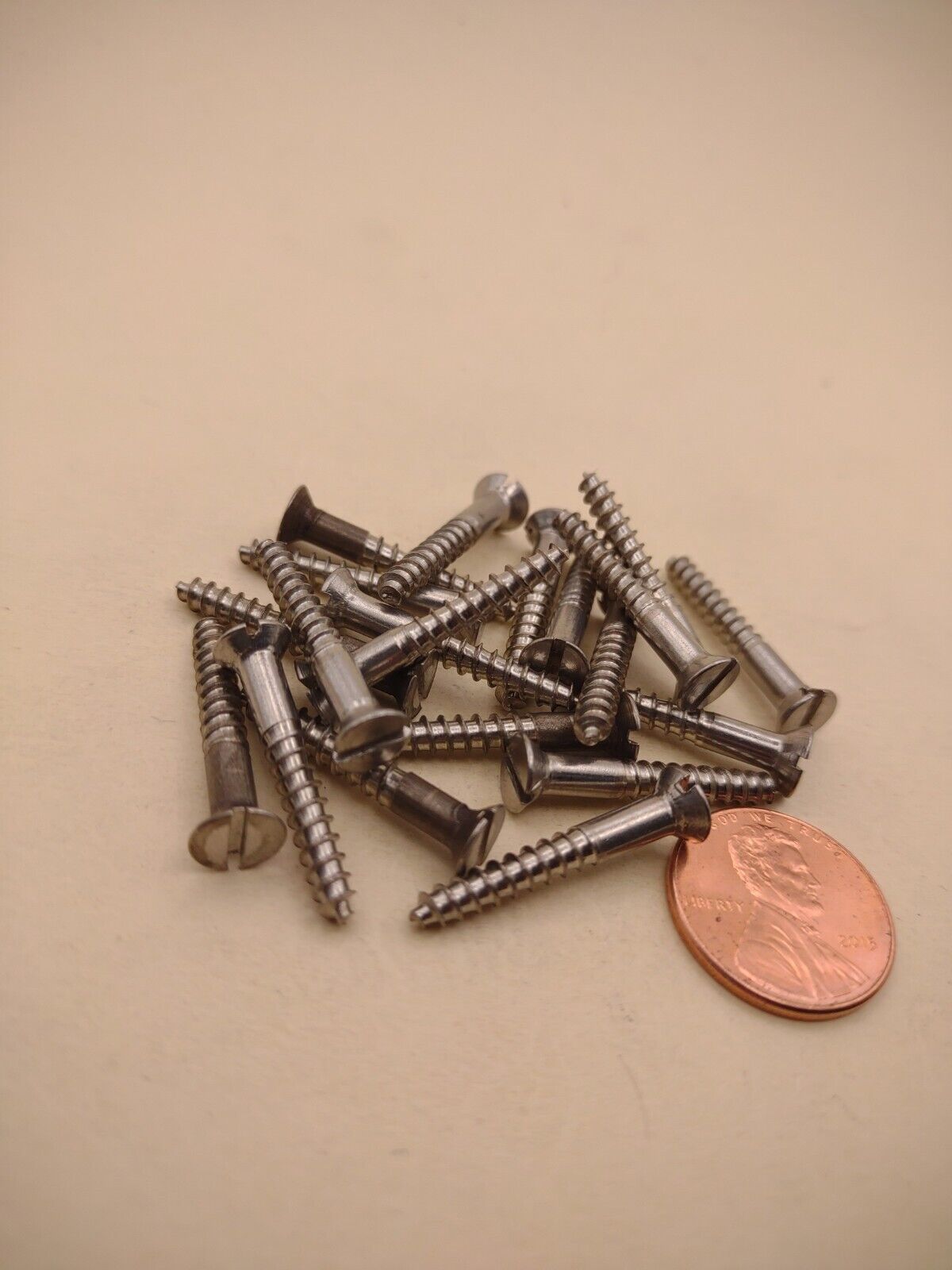#6 x 1" 18-8 Stainless Flat Head Slotted Marine Wood Screws (20) pack SSWS04