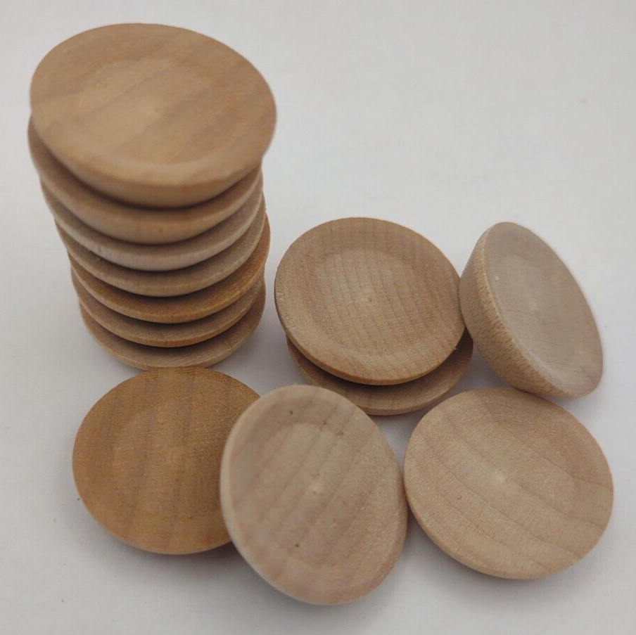 Dollhouse Miniature 3/4" Serving Plate Unfinished Wooden 12pc Packs Lot #M004