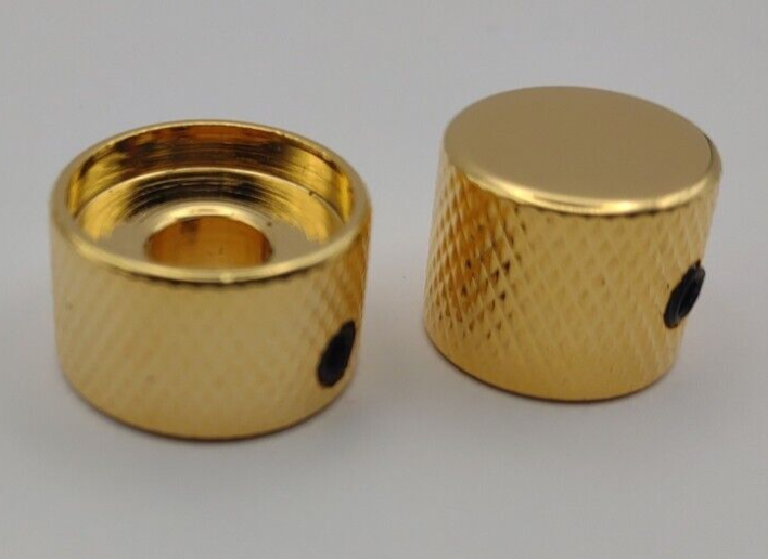 Set Dual Concentric Nested Control Knobs for Electric Guitar, Gold *Quality NOS