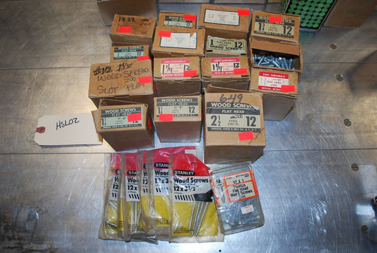 Huge 29lb Steel #12 Wood Screws Assort Sizes Lot Unlisted Inventory - HSL02