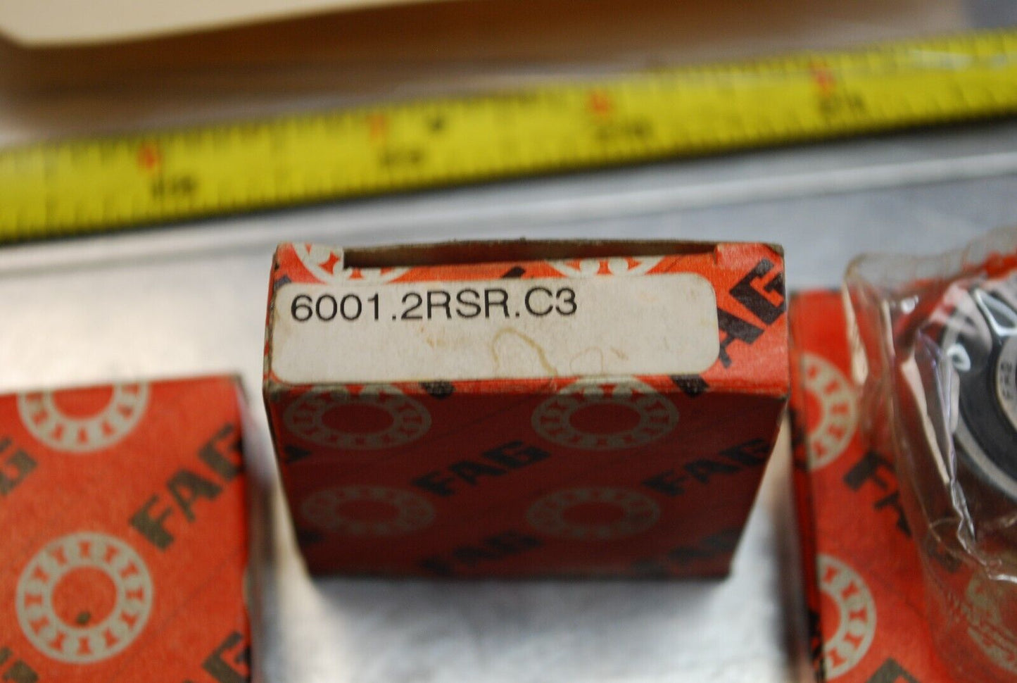 FAG 6001 2RSR C3 Ball Bearings - Lot of Qty (3) NOS - RBL202