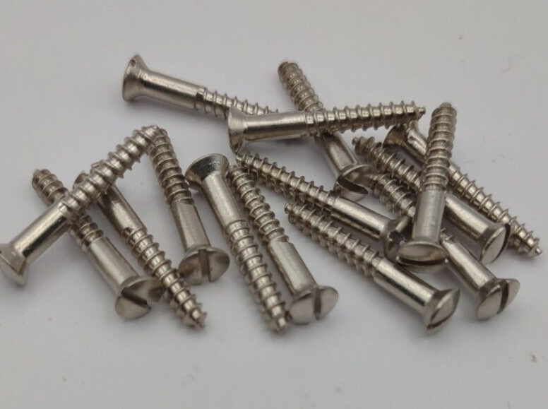 #3 x 3/4" Chrome Brass Oval Head Slotted Marine Wood Screws (15) pack CBWS01