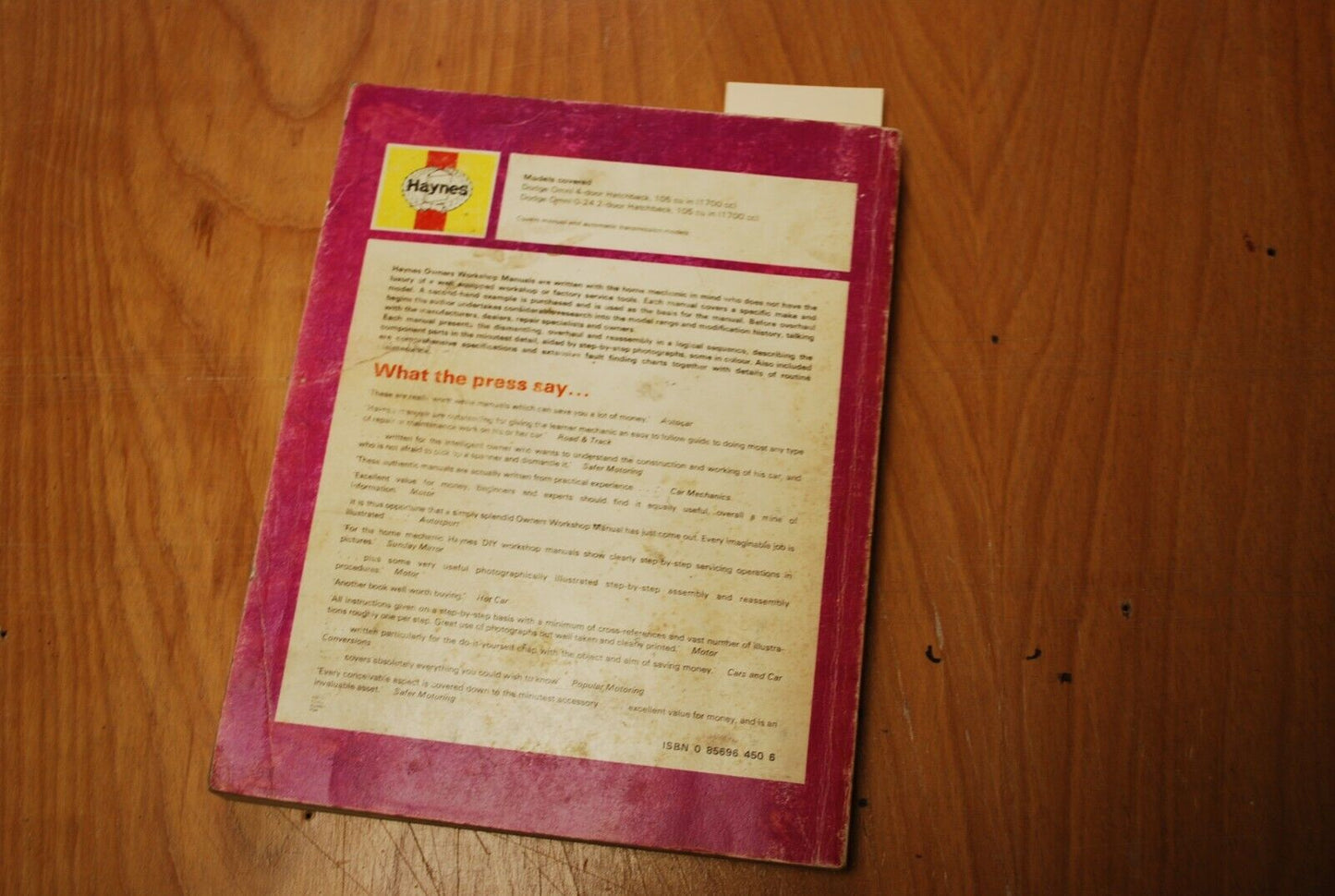 Haynes Repair Manual Guide Dodge Omni & 0-24 1978-1979 - B050